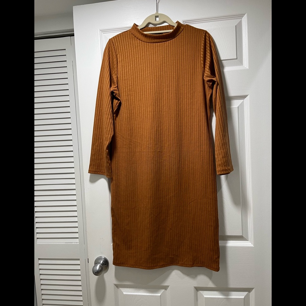 Casual orange burn dress, long sleeve, size 2X New with labels